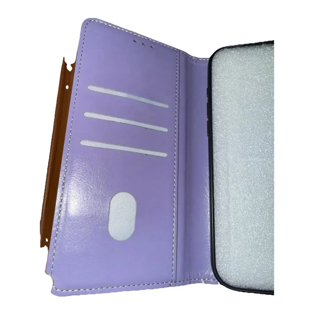 NWT Light Purple i Phone 17 Pro Max Magnetic Faux Leather Flip Card Wallet Case